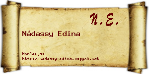 Nádassy Edina névjegykártya